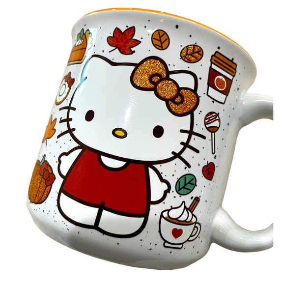 Hello Kitty Other - Hello Kitty glitter pumpkin spice fall leaves coffee cup mug